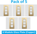 Sauran Pack of 5 6 Module Glass Wall Plate (Copper) M120C MGP32.3 Wall Plate (Beige)