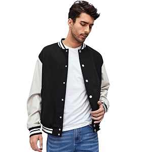 BE SAVAGE Mens Regular Bomber Varsity Jacket