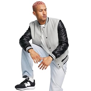 BE SAVAGE Mens Regular Bomber Varsity Jacket