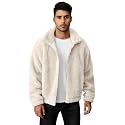 BE SAVAGE Solid Sherpa Oversized Jacket Woolen