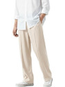 SAVAYO Loose Fit Men Cream Trousers