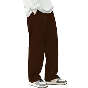 SAVAYO Mens Baggy Cotton Rib Trousers