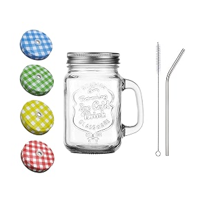SAVE Mason Jar With Stainless Steel Straw