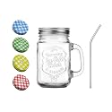 SAVE Mason Jar with Stainless Steel Straw