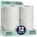 Save Trees Bamboo Toilet Paper - 12 Rolls Of Organic Toilet Paper, 3-ply, 300 Sheets Per Roll - PFAS Free, FSC Certified, Plastic Free, Vegan &amp; Chemical Free Bamboo TP