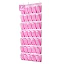 SAVERHO 35 Pockets Over the Door Shoe Organizer, Hanging Shoe Organizer for Door with 35 Mesh Pockets Large Capacity Shoe Hanging Storage Bag with 4 Metal Hooks (Pink-1Pack)
