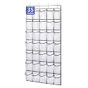 SAVERHO 35 Pockets Over the Door Shoe Organizer, Hanging Shoe Organizer for Door with 35 Mesh Pockets Large Capacity Shoe Hanging Storage Bag with 4 Metal Hooks (White-1Pack)