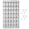 SAVERHO 42 Pockets Numbered Classroom Pocket Chart for Cell Phones, Hanging Pocket Chart Storage for Classroom Phone Calculator Holder with 4 Hooks and 42 Clear Numbers Printing (White-42pockets)