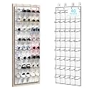 SAVERHO Over the Door Shoe Organizer, 40 Large Breathable Mesh Pockets Hanging Shoe Rack, Space Saving Shoe Holder for Entryway Bedroom Closet Storage (White)