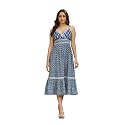 SAVI Womens Cotton Printed Midi Dress 