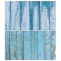 1 Sheet 2 in 1 3D Flat Lay Tabletop Double-Sided Photography Backdrop Photo Studio Flatlay Background PVC Wrinkle-Free for Small Product Shoot (Peeled Blue Wood Pattern)