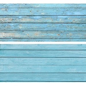 1 sheet 2 in 1 photography backdrop 3d flat lay tabletop double-sided 34x21 photo background pvc wrinkle-free for small products food cosmetics shoot 7- blue wood plank pattern