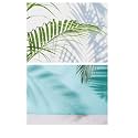 1 Sheet 2 in 1 Photography Backdrop 3D Flat Lay Tabletop Double-Sided 22x16 Photo Background PVC Wrinkle-Free for Small Products Food, Cosmetics Shoot (#3-Green Plant & Shadow)