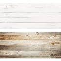 1 Sheet 2 in 1 Photography Backdrop 3D Flat Lay Tabletop Double-Sided 34x21 Photo Background PVC Wrinkle-Free for Small Products Food, Cosmetics Shoot (#6- White &amp; Brown Wood Pattern)