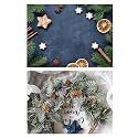 1 Sheet 2 in 1 Photography Backdrop 3D Flat Lay Tabletop Double-Sided 22x16 Photo Background PVC Wrinkle-Free for Small Products Food, Cosmetics Shoot (#5-Navy Blue &amp; Flower Pattern)