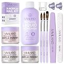 SAVILAND Acrylic Nail Kit for Beginners with Everything, Clear White Pink