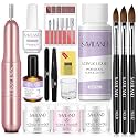 SAVILAND Acrylic Nail Kit with Drill for Beginners, White Pink Clear
