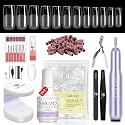 SAVILAND Medium Square Soft Gel Nail Tips Kit, 500 PCS, Drill and U V Lamp
