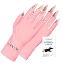SAVILAND UPF200+ U V Gloves for Gel Manicures One Size Fit Most Pink