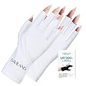 SAVILAND UPF200+ UV Gloves for Gel Manicures One Size Fit Most White