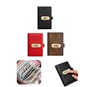 Savings Book with Lock Cash Organizer for Budgeting，Black+Red+Dark Brown