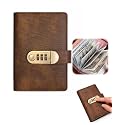 Savings Book with Lock Cash Organizer for Home Budgeting，Dark Brown