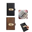 Savings Book with Lock Cash Organizer for Home Budgeting，Black+Brown