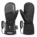 SAVIOR HEAT 3.0 Upgraded Heated Mittens for Women,7.4V 3000mAh Battery Ski Gloves,Fast Charging&Bluetooth-Controlled Electric Waterproof Touchscreen for Skiing Snowboarding
