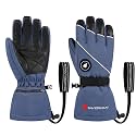 SAVIOR HEAT Heated Gloves for Men Women, Rechargeable Electric Heated Leather Skiing and Snowboarding Gloves