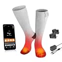 SAVIOR HEAT Heated Socks for Men Women, APP Control Rechargeable Ski Socks