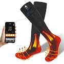 SAVIOR HEAT Heated Socks for Men Women, APP Control Rechargeable Ski Socks