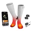 SAVIOR HEAT Heated Socks for Men Women, APP Control Rechargeable Ski Socks