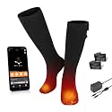 SAVIOR HEAT Heated Socks for Men Women, APP Control Rechargeable Ski Socks
