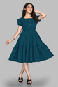 Savitricreation Women Fit and Flare Blue Below