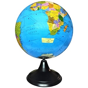 savy globe 12 inch3048 cm with 75 mm magnifier black arc and base laminated multicolor map blue ocean for kids school home office table dcor rotating political geography world globe