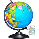 SAVY Globe 12 Inch=30.48 cm with India Map, Black Arc and Base, Laminated Multicolor Map, Blue Ocean for Kids School Home Office Table Décor Rotating, Political, Geography World Globe