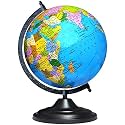 SAVY Globe 12 Inch=30.48 cm, Black Arc and Base, Laminated Multicolor Map, Blue Ocean for Kids School Home Office Table Décor Rotating, Political