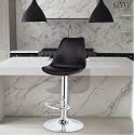 SAVYA HOME® Curvy Kitchen Stool/BAR Stool (Qty-1) (Single, Black)