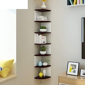 saw saqib ali wooden handicrafts zig zag corner rack shelves for living and bedroom decoration mdf- medium density fiber corner decor many color wengewhite large
