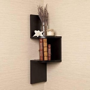 saw saqib ali wooden handicrafts zig zag corner rack shelf for living and bedroom decoration mdf-medium density fiber home decor many color and size are available small brown