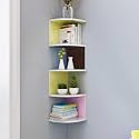 SAW SAQIB ALI WOODEN HANDICRAFTS Zig zag Corner Rack Shelf for Living and Bedroom Decoration (MDF-Medium Density Fiber) Home Decor (Many Color and Size are Available) (Standard, Multicolor)