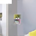 SAW SAQIB ALI WOODEN HANDICRAFTS Zig zag Corner Rack Shelf for Living and Bedroom Decoration (MDF-Medium Density Fiber) Home Decor (Many Color and Size are Available) (Small, Multicolor)