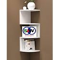SAW SAQIB ALI WOODEN HANDICRAFTS Zig zag Corner Rack Shelf for Living and Bedroom Decoration (MDF-Medium Density Fiber) Home Decor (Many Color and Size are Available) (Medium, White)