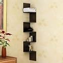 SAW SAQIB ALI WOODEN HANDICRAFTS Zig zag Corner Rack Shelf for Living and Bedroom Decoration (MDF-Medium Density Fiber) Home Decor (Many Color and Size are Available) (Modern, Brown)