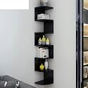 SAW SAQIB ALI WOODEN HANDICRAFTS Zig zag Corner Rack Shelf for Living and Bedroom Decoration (MDF-Medium Density Fiber) Home Decor (Many Color and Size are Available) (Large, Black)