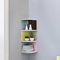 SAW SAQIB ALI WOODEN HANDICRAFTS Zig zag Corner Rack Shelf for Living and Bedroom Decoration (MDF-Medium Density Fiber) Home Decor (Many Color and Size are Available) (Medium, Multicolor)