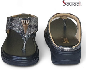 sawadi women wedges sandal black  8