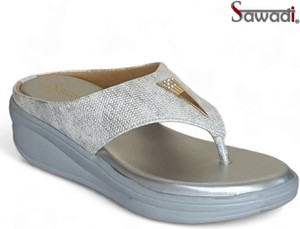 sawadi women wedges sandal silver  4