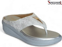 sawadi Women Wedges Sandal (Silver , 6)