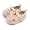 Sawimlgy Baby Girls Mary Jane Sequins Crown Flats